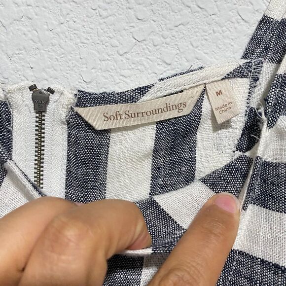 Soft Surroundings Women's Cold Shoulder Sunset Tunic Top Black & White Medium - Picture 8 of 11